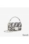 Fendi Mini Baguette Bag In FF Motif Canvas Black/White