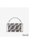 Fendi Mini Baguette Bag In FF Motif Canvas Black/White