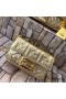 Fendi Mini Baguette Bag In FF Motif Nappa Leather Gold
