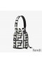 Fendi Mini Mon Tresor Bucket Bag In Fendi Roma Capsule Leather Black/White