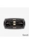 Fendi Mini Peekaboo Iconic Handbag In Nappa Leather Black