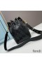 Fendi Mon Tresor Bucket Bag In FF Motif Calf Leather Black