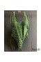 Fendi Reversible Swimsuit Women Checkered FF Motif Lycra Green/Brown