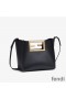 Fendi Small Way Bag In Calf Leather Black