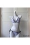 Fendi Triangular Bikini with Ties Women Joshua Vides Motif Lycra White