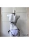 Fendi Triangular Bikini with Ties Women Joshua Vides Motif Lycra White