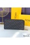 Fendi Zip Around Wallet In FF Motif Fabric Black/Red