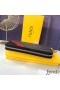 Fendi Zip Around Wallet In FF Motif Fabric Black/Red