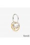 F is Fendi Pendant Earrings In Metal Gold/Palladium