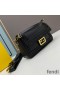 Fendi Baguette Bag In Stitching Leather Black