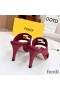 Fendi Baguette Heeled Slides Women Leather Red