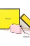 Fendi Baguette Phone Pouch In Nappa Leather and Fabric Pink