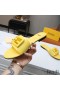 Fendi Baguette Slides Women Leather Yellow