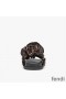 Fendi Feel Flat Sandals Women FF Motif Satin Brown