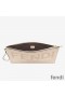 Fendi Large Flat Clutch In Roma Logo Calf Leather White