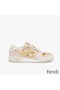 Fendi Match Compact Sneakers Unisex Fendace Suede Pink