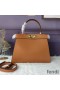 Fendi Small Peekaboo Iseeu Bag In Nappa Laether Brown