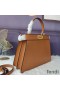 Fendi Small Peekaboo Iseeu Bag In Nappa Laether Brown
