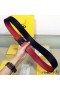 F is Fendi Buckle Reversible Belt In Calf Leather Black/Red