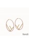 F is Fendi Large Hoop Earrings In Enameled Metal Pink