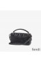 Fendi Baguette Phone Pouch In FF Motif Nappa Leather Black