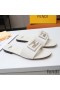 Fendi Baguette Slides Women Leather White