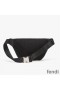 Fendi Belt Bag In FF Motif Fabric Black/Yellow