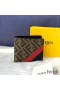 Fendi Bi-fold Wallet In FF Motif Fabric Brown/Red