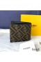 Fendi Bi-fold Wallet In FF Motif Fabric Brown/Red