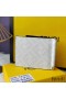 Fendi Bill Clip In FF Motif Fabric White/Red