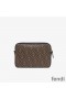 Fendi Compact Camera Case In FF Motif Fabric Brown/Coffee