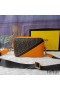 Fendi Compact Camera Case In FF Motif Fabric Brown/Orange