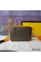 Fendi Compact Camera Case In FF Motif Fabric Brown/Orange