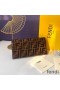 Fendi Continental Wallet In FF Motif Nappa Leather Brown