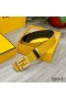 Fendi FF Buckle Reversible Belt In Calfskin Yellow/Gold