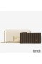 Fendi FF Wallet On Chain With Pouches In Calf Leather White