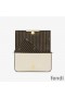 Fendi FF Wallet On Chain With Pouches In Calf Leather White