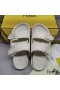 Fendi Feel Slides Unisex Leather White