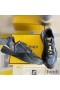 Fendi Flow Sneakers Men FF Motif Fabric and Suede Black