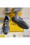 Fendi Flow Sneakers Men FF Motif Fabric and Suede Black