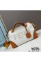 Fendi Medium By The Way Boston Bag In ROMA Logo Canvas White/Brown