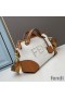 Fendi Medium By The Way Boston Bag In ROMA Logo Canvas White/Brown