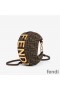 Fendi Mini Fendigraphy Hobo Bag In FF Motif Fabric Brown