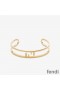 Fendi O'Lock Bangle Bracelet In Metal Gold