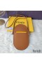 Fendi O'Lock Phone Pouch In Calf Leather Brown