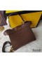 Fendi Petite Peekaboo ISeeu Bag In Ostrich Leather Coffee