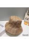 Fendi Reversible Bucket Hat In FF Motif Cotton Khaki/Beige