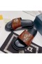 Fendi Signature Slides Unisex Fendace FF Fabric Brown