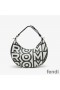 Fendi Small Fendigraphy Hobo Bag In Fendi Roma Capsule Leather Black/White