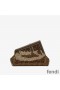 Fendi Small First Bag In FF Motif Fabric with Sequins Brown